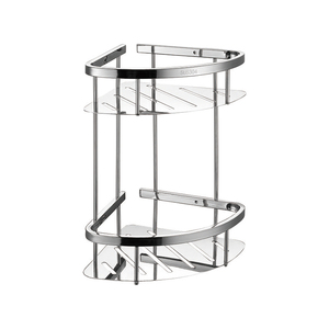 Modern 304 Stainless Steel 2-Tier Wall-Mounted <strong>Shower</strong> Caddy Corner Metal <strong>Kitchen</strong> &amp; Bathroom Storage Shelf Organizer - Product Image 1