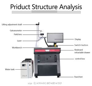 เครื่องเลเซอร์ยูวีสำหรับทำเครื่องหมาย พิมพ์เลเซอร์บนพลาสติก โลหะ หนัง แก้ว ผ้า พิมพ์โลโก้ รหัสชุด และพิมพ์ข้อความ - Product Image 3