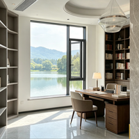Fenêtres à triple vitrage de style européen, fenêtre à bascule et à rotation en aluminium avec grille et design à persiennes, fenêtre à économie d'énergie NFRCEnergy