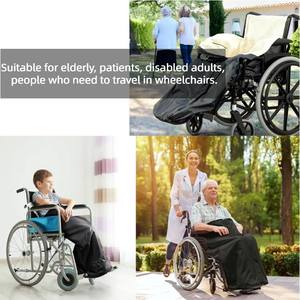 Manta para silla de ruedas, cubierta gruesa y cálida para invierno, capa para silla de ruedas, capa para silla de ruedas a prueba de viento, Poncho con capucha, manta forrada de lana - Product Image 6