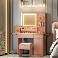Coiffeuse avec miroir Schminktisch Tocador Mobilier de chambre à coucher avec lumières pour hôtels Meuble de maquillage design moderne avec table
