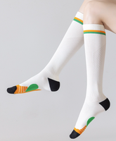 Chaussettes de compression pour femmes, hauteur genou, 20-30 mmHg, pression dégradée, semelle amortie, chaussettes de mollets pour la course à pied, le cyclisme, les voyages en avion