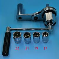Llave Multiplicadora de Torque de Acero al Carbono Plateado, Ahorra Esfuerzo, Herramienta Portátil para Reparación de Neumáticos de Camiones y Coches, Kit de Emergencia para Vehículos, 5 Piezas Resistentes