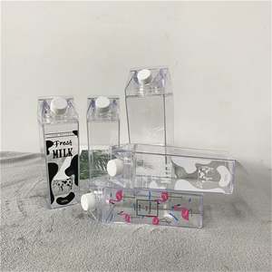 New Design Custom Logo Transparent 500Ml 1000Ml Square PS <b>Plastic</b> <b>Bottle</b> for Reusable for Soda <b>Beer</b> Milk Carton - Product Image 5