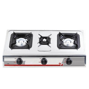 Tre Bruciatori Tavolo Stufa A Gas In Acciaio Inox - Product Image 1