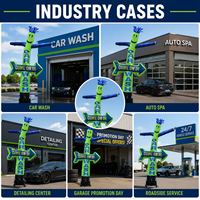Danseur gonflable publicitaire personnalisé pour lavage de voitures, avec flèches, idéal pour les campagnes publicitaires dans les concessionnaires automobiles