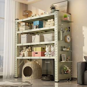 ชั้นวางของเหล็กปรับระดับได้ 4 ชั้น HJ ชั้นวางเก็บของอเนกประสงค์สำหรับห้องนอน ชั้นวางแบบตั้งพื้น - Product Image 3