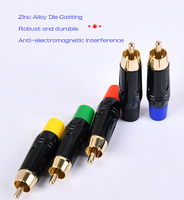 RCA macho cabeza cobre puro Audio enchufe AV Lotus señal Cable macho Phono RCA enchufe Mono soldadura