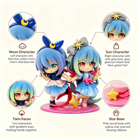 Figurine de fille aux cheveux bleus en PVC, jouet d'art de collection, décoration fantaisie unisexe, cadeau en stock, fabrication OEM personnalisée, vente en gros, YBX Bear064