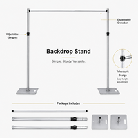 Soporte Telescópico de Aluminio Resistente para Telón de Fondo, Marco Ajustable para Eventos y Bodas, Decoración para Fiestas