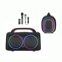 Altavoz Karaoke Inalámbrico Portátil NDR-Q66 con Doble Controlador, Altavoz Estéreo con Bajos Profundos, Woofer HIFI, Luces LED, Altavoces Activos para Fiestas y DJ