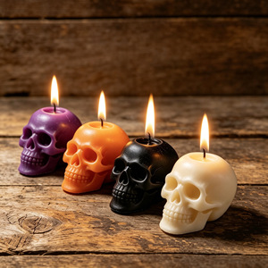 Festival Party Decorations Handmade Halloween Skull Scented <b>Candle</b> Halloween Creative Soy Wax <b>Candle</b> - Product Image 6