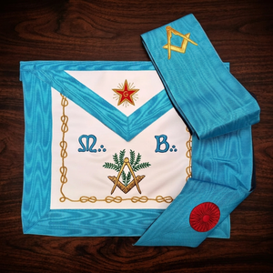 Delantal de Maestro Masón del Rito Francés, Bordado a Mano Profesional en Cuero Genuino, Regalia Masónica Ceremonial de Primera Calidad - Product Image 1