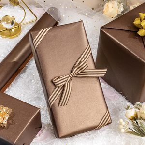Yarcony Shimmer Chocolate Brown Wrapping Paper 17 In X 33 Ft Solid Color Pearly Lustre Gift <b>Wrap</b> For Versatile Occasions - Product Image 5