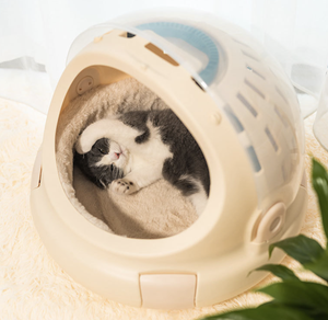 Tragbares Haustierhaus Katzenhöhle Bett mit Griff Gemütliches Bogenförmiges Nest für Katzen & Kleine Hunde, Innen- und Außenbereich - Product Image 5
