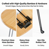 Table de barbecue pliable en bambou naturel OEM/PDM, table de camping, table de pique-nique pliable pour utilisation en jardin avec barbecue au charbon de bois portable