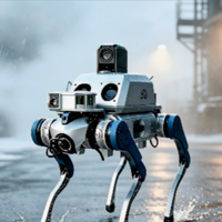 Robot chien quadrupède industriel robuste pour l'inspection, le sauvetage et les opérations en extérieur D50
