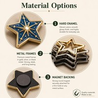 Aimants de réfrigérateur en métal émaillé personnalisés pour Noël, boîte cadeau, cloche, flocon de neige, nœud, étoile, couronne, souvenir de vacances, décoration
