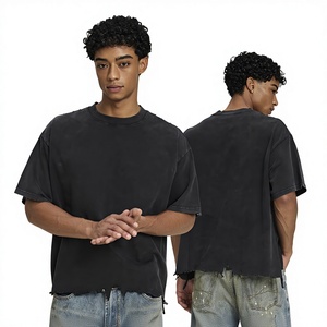 T-shirt vintage pour homme <span class=keywords><strong>ETAI</strong></span> en pur coton, coupe ample, col rond, respirant et anti-humidité, effet vieilli - Product Image 3