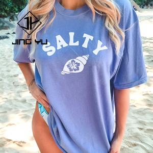 Camisetas de Playa de Verano Personalizadas con el Logotipo de Tu Propia Marca, Camisetas Ajustadas de Algodón, Camisetas Estampadas para Mujer - Product Image 5