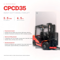 Truk Forklift Diesel GP 3.5T: Tiang 3-Tingkat 4.5M, Side Shift, Xinchai C495, Otomatis.