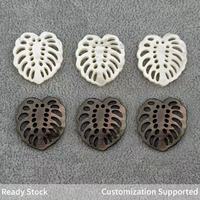 Liontin Daun Monstera Berongga Ukiran CNC Laris Manis, Kerajinan Mutiara Asli untuk Kalung & Gelang DIY