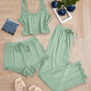 Conjunto de Lencerí<span class=keywords><strong>a</strong></span> Sexy para Mujer, Ropa de Dormir Informal de Dos Piezas con Encaje Suave, Ropa Cómoda para el Hogar - Product Image 3