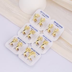 Boucles d'oreilles fantaisie Jxx en gros, bijoux de mariage pour femmes, plaqué or, zircon cubique, boucles d'oreilles créoles, bijoux pour femmes - Product Image 4