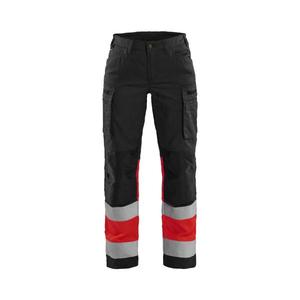 BLAKLADER - 716118119955D22 Women's Hi-Vis <b>trousers</b> with <b>stretch</b> <b>Black</b>/Red - EAN 7330509882771 HI-VIS WORKWEAR - Product Image 1