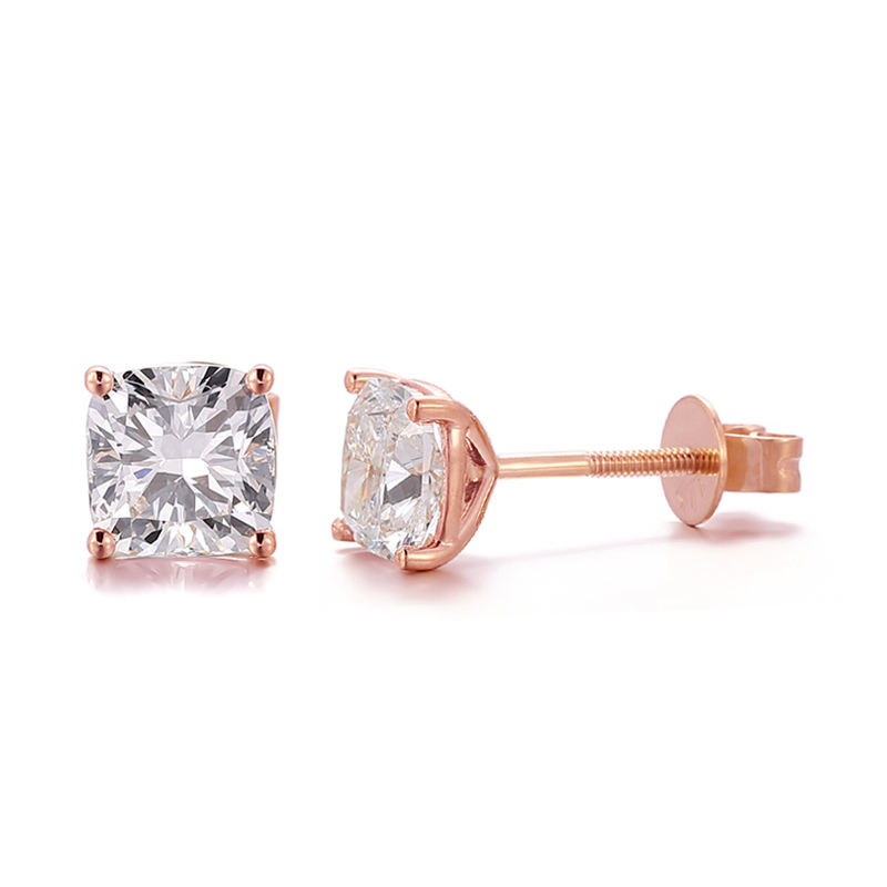 10k rose gold lab diamond earring