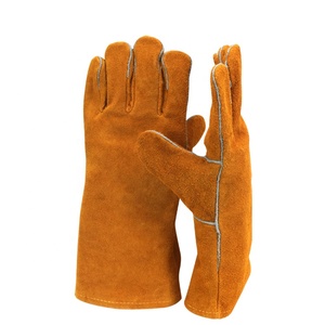 Guantes de soldadura de seguridad, resistentes al calor, color amarillo, cuero de vaca dividido, soldadura de arco de argón, baratos - Product Image 4