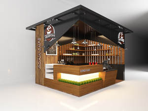 Quiosco de Café Portátil de Madera Funroad para Interiores y Exteriores, Exhibidor de Bebidas Móvil para Centros Comerciales y Tiendas en Interiores y Exteriores - Product Image 5