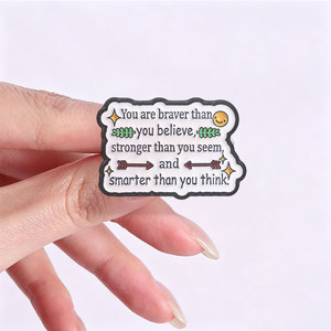 Broche en métal avec motifs inspirants : Cœur, Soleil, Flèche, Smiley, pour collection de cadeaux de réconfort - Product Image 2