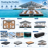Plateforme flottante de luxe pour fête, ponton flottant avec base en aluminium, villa aquatique flottante