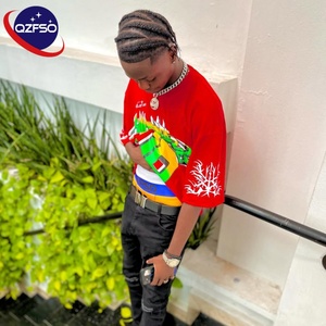 QZFSO T-shirt imprimé graphique Vintage de haute qualité 260 Gsm coton taille personnalisée hommes Streetwear grande taille femmes hauts hommes - Product Image 2