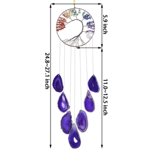 Diy Sept Chakra Cristaux Arbre de Vie avec tranche d'agate Tenture Murale Ornement acheter chez <span class=keywords><strong>taiba</strong></span> agate - Product Image 4