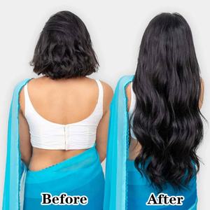 FH <b>Half</b> <b>Head</b> <b>Wig</b> Raw Straight 200% Density <b>Half</b> <b>Wig</b> Wear and Go Drawstring Seamless Clip Ins Human <b>Wig</b> No Glue Wholesale - Product Image 3