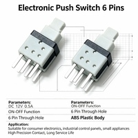 Sakelar Tombol Tekan Horizontal 8.5mm Pemasangan Samping 6Pin Self-Locking Spst Rocker Switch Sakelar On Off untuk Glocks