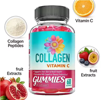 Gummies au collagène avec vitamine C - Favorise la santé des cheveux, de la peau et des ongles - Complément beauté fruité pour adultes