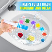 Gel désodorisant WC en forme de fleur, 6 parfums différents, nettoyant longue durée pour cuvettes de toilettes, garde la fraîcheur et la fragrance.