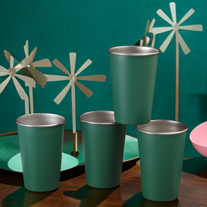 Logotipo personalizado 16oz Vaso <span class=keywords><strong>Pinta</strong></span> Cerveza Jarra de cerveza reutilizable Taza de metal de una sola pared de acero inoxidable Pint Cup para fiesta Camping - Product Image 3