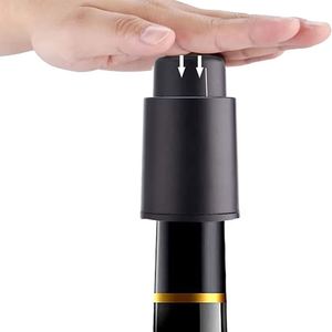 Tapón de vacío para botella de vino, sellador de almacenamiento al vacío, tapón de vino con memoria, estilo push, herramientas de bar, accesorios de bar, corcho de vino negro - Product Image 6