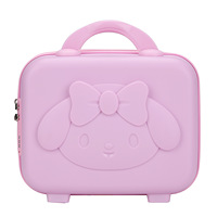 Mini Valise Cabine Portable avec Serrure à Combinaison et Fermeture Éclair, Boîte à Cosmétiques en Plastique Motif Dessin Animé Souvenir