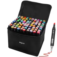 Conjunto de caneta marcadora, 80 cores, marcadores de esboço permanente de ponta dupla-ideal para artistas, adultos, crianças, desenho, arte