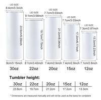 Vente en gros de gobelets et tasses à sublimation à double paroi, blancs, fins et droits, en acier inoxydable, 20oz 30oz