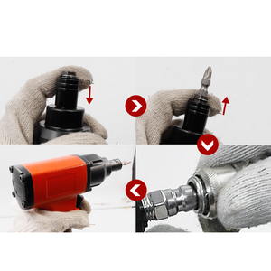 Destornillador Neumático de Empuñadura de <span class=keywords><strong>Pistola</strong></span> 5H, Herramienta de Ajuste de Tornillos de Aluminio M4-M6 con Doble Martillo, Destornillador de Impacto Neumático - Product Image 4
