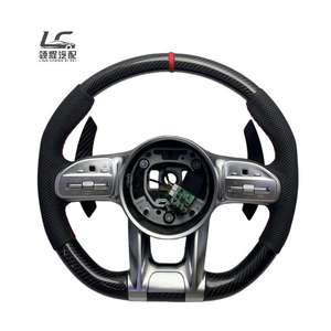 Volant personnalisé en fibre de carbone mate avec palettes de changement de vitesse <span class=keywords><strong>pour</strong></span> Mercedes-Benz AMG SLC CLA G500 G63 G55 - Product Image 1