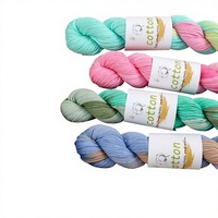 Hilo de Algodón Peinado Sostenible 100% Ecológico, Hilo de Tejer de Algodón Melange de 4 Cabos para Manualidades DIY, Hilo Teñido Anti-Pilling para Crochet