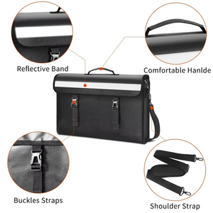 Chống cháy không thấm nước Silicone sợi thủy tinh máy tính xách tay cặp phản quang Dải cách điện công suất lớn tài liệu có giá trị màu đen - Product Image 4