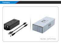 Divisor POE Aislado Gigabit de 48V a 5V 4A, Separador de Energía por Ethernet IEEE802.3Af/At para Sistemas de Cámaras IP